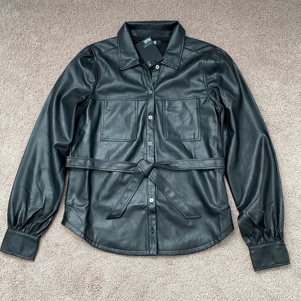 Paige Belize Faux Leather Shacket Size XS - Picture 5 of 16